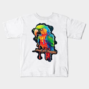 Colorful Parrot melting colors #2 Kids T-Shirt